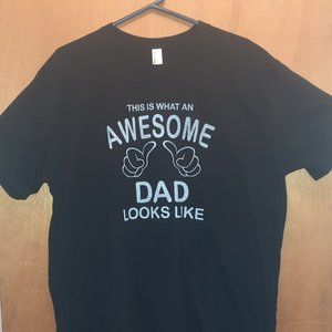 Mens Awesome Dad Novelty Tee Shirt Size 2XL Black